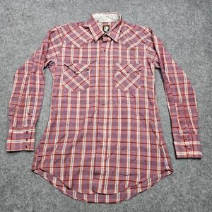 VINTAGE Karman Western Pearl Snap Shirt Small Ranch Wear Lightweight Rodeo